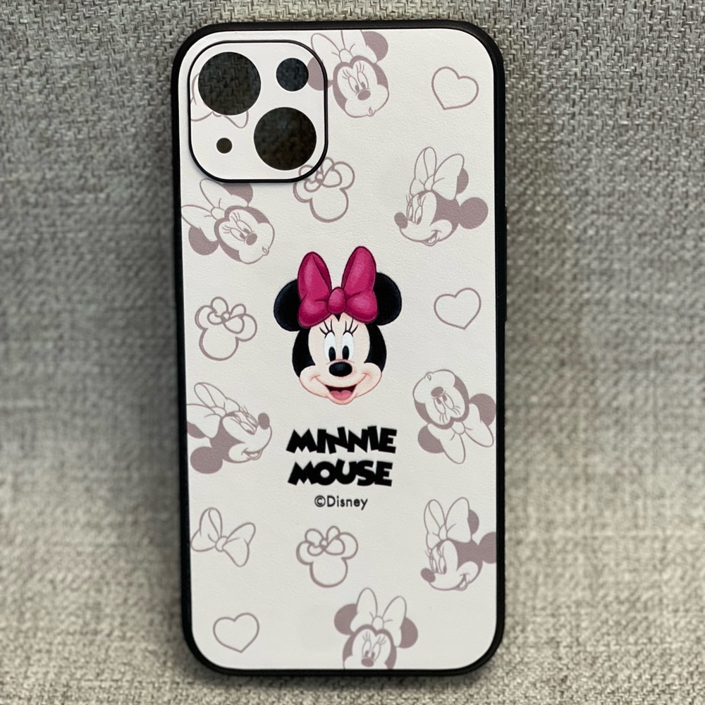 Minnie Mouse Leather Embossed Case in White Color